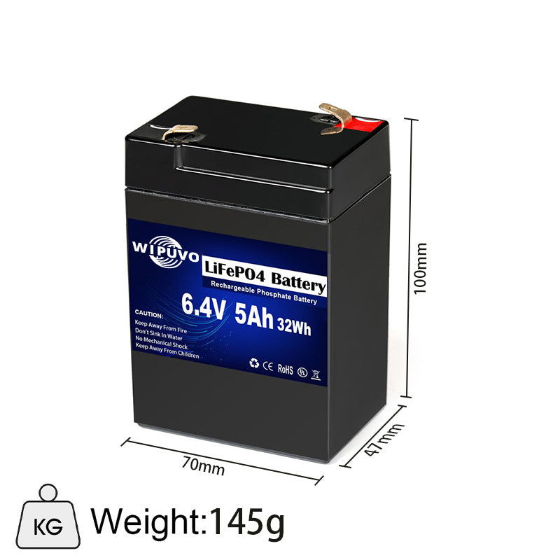 6.4V 5ah Lithium LiFePO4 Battery