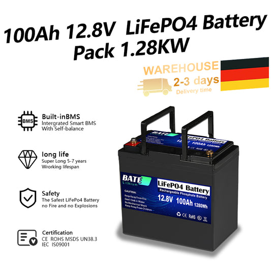 12V 100Ah Lithium-Lifepo4-Batterie